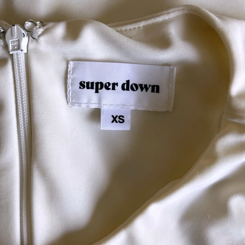 Revolve Super Down Amira Cut Out Dress in Ivory • XS - Picture 7 of 10